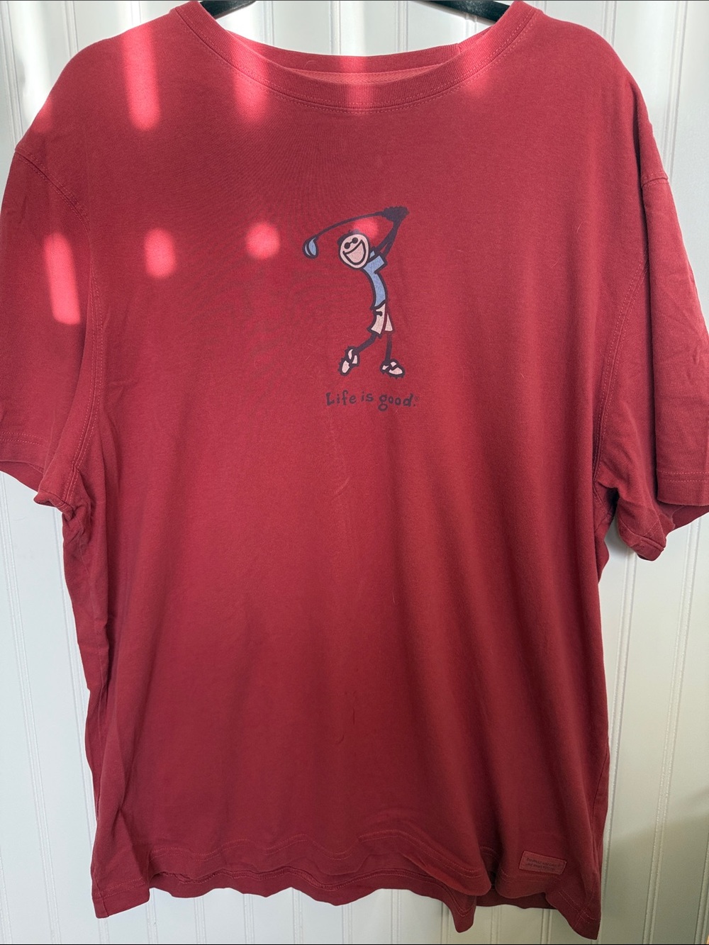Life Is Good Men's Brick Red Short-Sleeve Graphic Tee xl